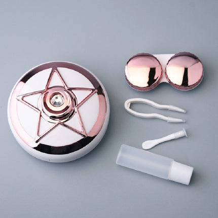 Portable Beauty Lens Care Double Box Contact Lens Case(Rose Gold)-garmade.com