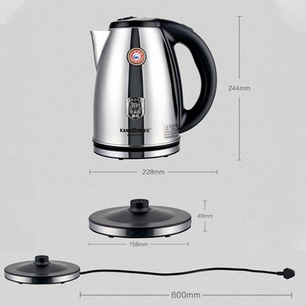 KAMJOVE T-190 Kettle Food Contact 304 Stainless Steel 2L Electric Kettle CN Plug(T-190 2L)-garmade.com