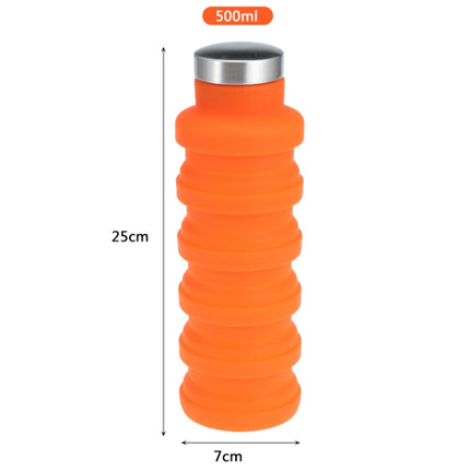 Portable Silicone Water Bottle Retractable Folding Coffee Bottle Outdoor Travel Drinking Sport Drink Kettle,Capacity:500ml(Gray)-garmade.com