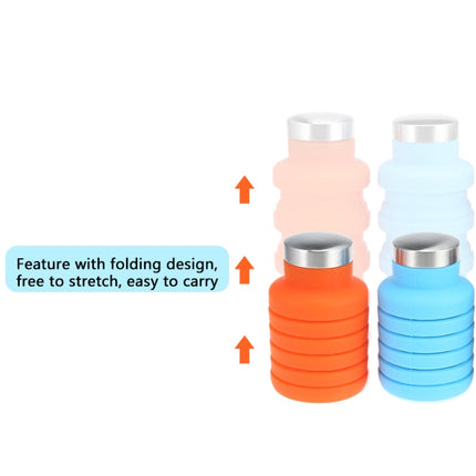 Portable Silicone Water Bottle Retractable Folding Coffee Bottle Outdoor Travel Drinking Sport Drink Kettle,Capacity:500ml(Gray)-garmade.com