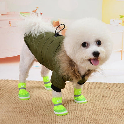 Pet Dog Coat Winter Warm Small Dog Clothes For Chihuahua Soft Fur Hood Puppy Jacket Clothing for Chihuahua Small Large Dogs, Size:XL(Green)-garmade.com