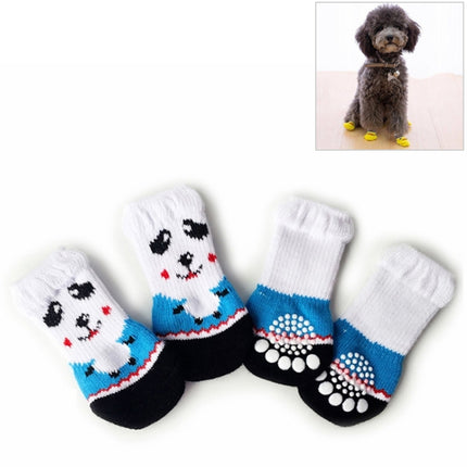 2 Pairs Cute Puppy Dogs Pet Knitted Anti-slip Socks, Size:S (Panda)-garmade.com