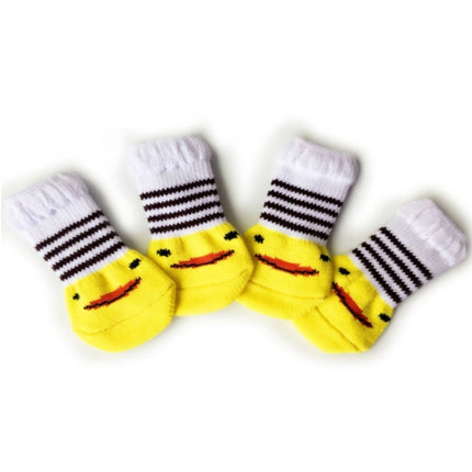 2 Pairs Cute Puppy Dogs Pet Knitted Anti-slip Socks, Size:S (Duckling)-garmade.com