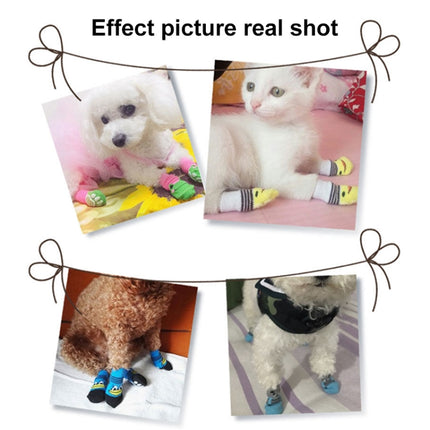 2 Pairs Cute Puppy Dogs Pet Knitted Anti-slip Socks, Size:S (Green Eyes)-garmade.com