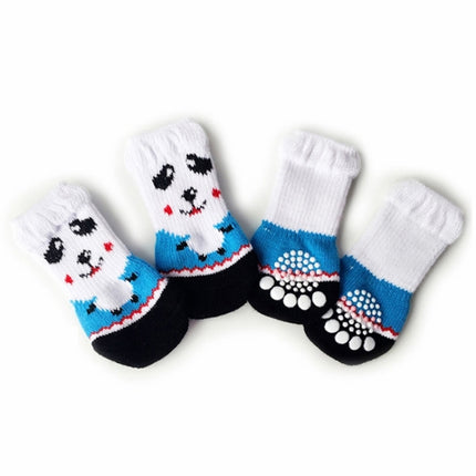2 Pairs Cute Puppy Dogs Pet Knitted Anti-slip Socks, Size:M (Panda)-garmade.com