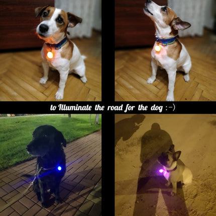 LED Flashlight Dog Cat Collar Glowing Pendant Luminous Bright Decoration Collars(Blue)-garmade.com