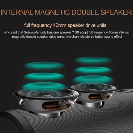 ZEALOT S8 3D Stereo Bluetooth Speaker Wireless Subwoofer Column Portable Touch Control AUX TF Card Playback Handsfree with Mic-garmade.com