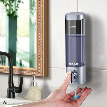 Bosharon Shampoo Shower Gel Box Household Hand Sanitizer Box Bathroom Wall-mounted Punch-free Double-head Soap Dispenser, Style:Single Grid(Silver Gray)-garmade.com