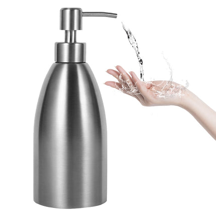 500ml Stainless Steel Soap Dispenser Kitchen Bathroom Shampoo Box Detergent Bottle-garmade.com
