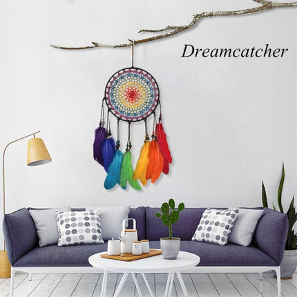 Creative Hand-Woven Crafts Colorful Dream Catcher Home Car Wall Hanging Decoration-garmade.com