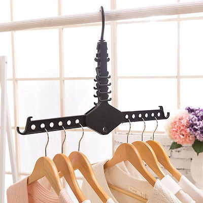 2 PCS Magic Multi-Functional Dual Hanger Folding Clothes Hanger Clothing Drying Rack-garmade.com