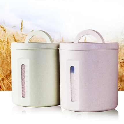 Household Rice Barrel Grain Fiber Moisture-proof Sealed Grain Multi-grain Storage Tank Tlour Box, Capacity:10kg(Wheat Color)-garmade.com