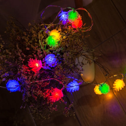20 LEDs Solar Powered Pine Cone Outdoor Energy Saving Holiday Wedding Decoration String Light Garden Landscape Lamp(Colorful Light)-garmade.com