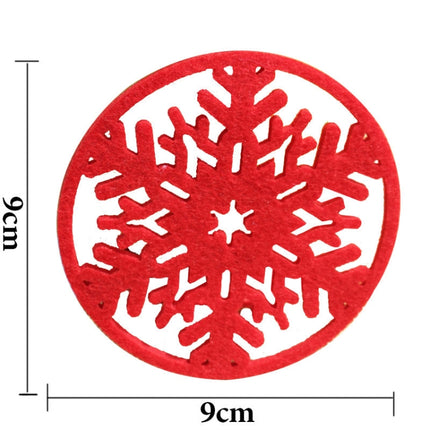 10 PCS Merry Christmas Decorations Snowflakes Cup Pad Non-woven Fabric Dinner Party Dish Tray Coffee Pads(Red)-garmade.com