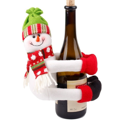 Christmas Wine Bottle Bag Cover Christmas Table Decoration(Snowman)-garmade.com