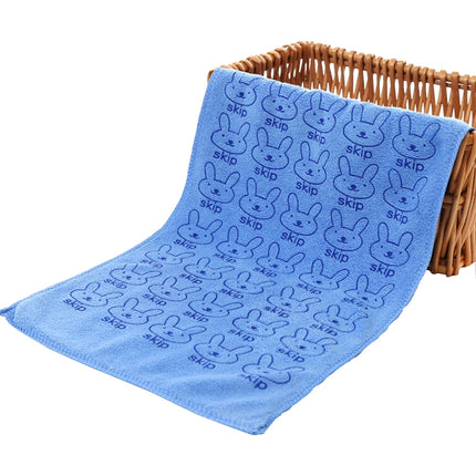 25*50cm Cute Baby Kid Towel Face Microfiber Absorbent Drying Bath Beach Towel Washcloth Swimwear Baby Towel Cotton Kids Towel(Dark blue)-garmade.com