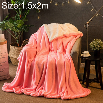 Winter Sofa Blanket Double Thick Cashmere Coral Fleece Ofice Nap Blanket, Size:1.5x2m(Pink)-garmade.com