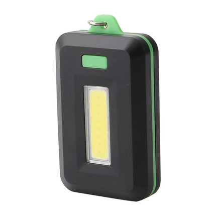2 PCS 3W Mini COB LED Flashlight Keychain Emergency Camping Backpack Light with 3 Modes(Green)-garmade.com