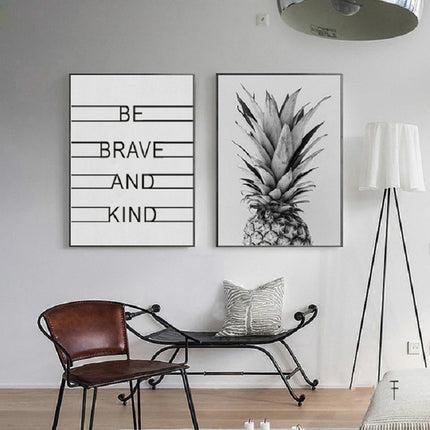 Modern Minimalist Pineapple Letter Frameless Decorative Painting Living Room Core, Size:15x20cm(Pineapple + English Letter)-garmade.com