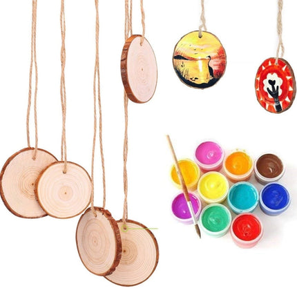 10 PCS Log Round Wood Pieces Hand-painted Decorative Shooting Props, Size:Small-garmade.com