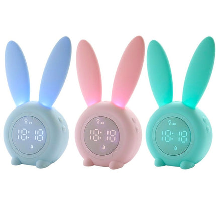 Cute Rabbit Silicone Induction Small Alarm Clock(Pink)-garmade.com