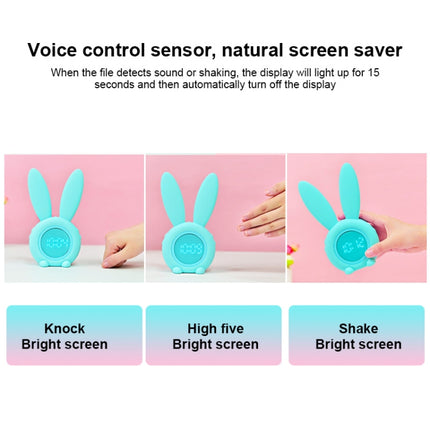 Cute Rabbit Silicone Induction Small Alarm Clock(Blue)-garmade.com