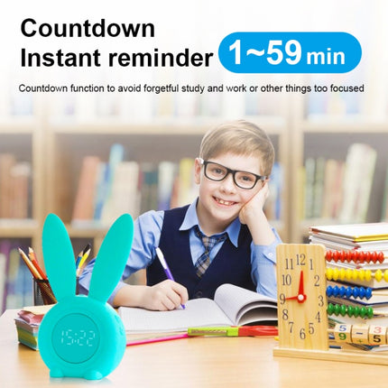 Cute Rabbit Silicone Induction Small Alarm Clock(Blue)-garmade.com