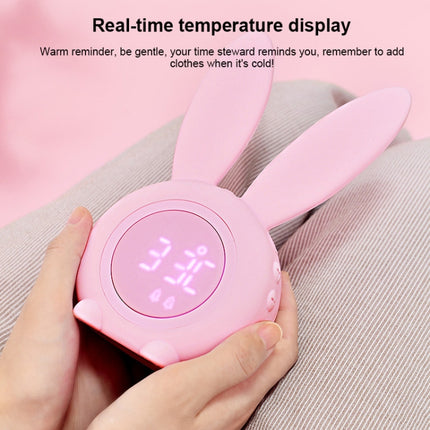Cute Rabbit Silicone Induction Small Alarm Clock(Green)-garmade.com