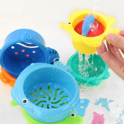 6 in 1 Baby Bath Toys Folding Music Cup Water Spray Beach Toys(Color Random Delivery)-garmade.com