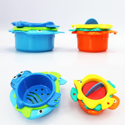 6 in 1 Baby Bath Toys Folding Music Cup Water Spray Beach Toys(Color Random Delivery)-garmade.com