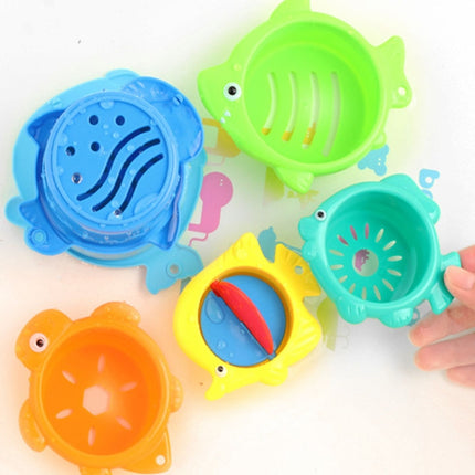 6 in 1 Baby Bath Toys Folding Music Cup Water Spray Beach Toys(Color Random Delivery)-garmade.com