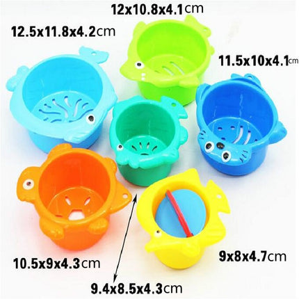 6 in 1 Baby Bath Toys Folding Music Cup Water Spray Beach Toys(Color Random Delivery)-garmade.com