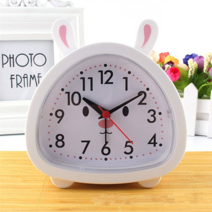5 PCS Creative Rabbit Shape Student Child Bedside Alarm Clock(White)-garmade.com