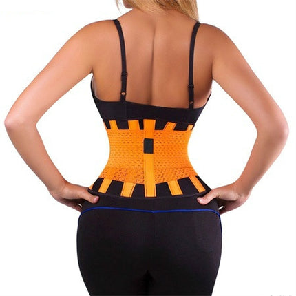Men and Women Neoprene Lumbar Waist Support Unisex Exercise Weight Loss Burn Shaper Gym Fitness Belt, Size:L(Orange)-garmade.com