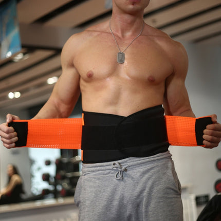Men and Women Neoprene Lumbar Waist Support Unisex Exercise Weight Loss Burn Shaper Gym Fitness Belt, Size:L(Orange)-garmade.com