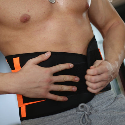 Men and Women Neoprene Lumbar Waist Support Unisex Exercise Weight Loss Burn Shaper Gym Fitness Belt, Size:XL(Orange)-garmade.com