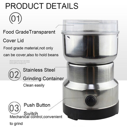 Multi-functional Coffee Grinder Stainless Electric Bean Grinder Herbal Medicine Grinding Machine, CN Plug-garmade.com