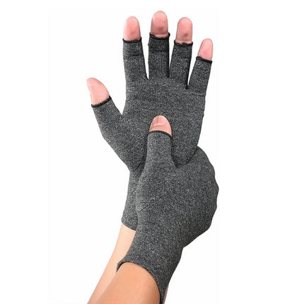 Gray A Pair Sports Breathable Health Care Half Finger Gloves Rehabilitation Training Arthritis Pressure Gloves, Size:S-garmade.com