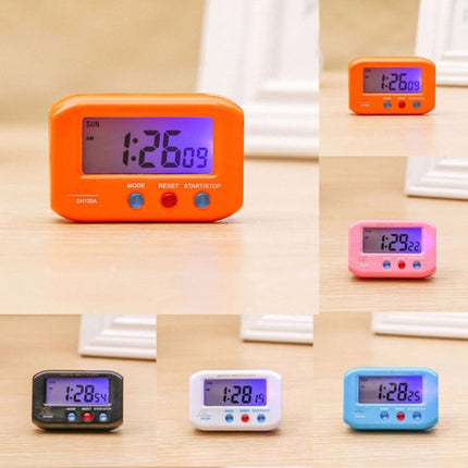 Portable Pocket Sized Digital Electronic Travel Alarm Clock Automotive Electronic Luminous Stopwatch LCD Clock(Black)-garmade.com