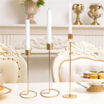 Single Head Iron Candle Holder Creative Romantic Dining Table Set Wedding Candle Holder, Size:Large-garmade.com