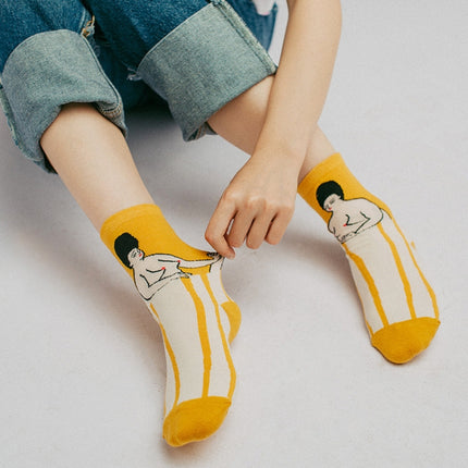 Cartoon Abstract Pattern Casual Creative Tube Socks, Size:One Size(Sad Foot)-garmade.com