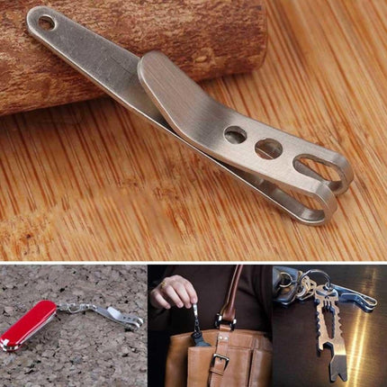 5PCS EDC Bag Key Ring Suspension Clip with Metal Key Ring Buckle Carabiner Stainless Steel Outdoor Tool-garmade.com