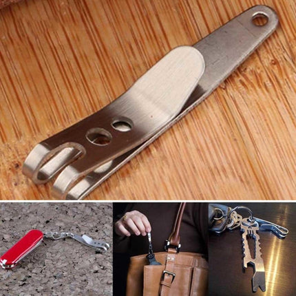 5PCS EDC Bag Key Ring Suspension Clip with Metal Key Ring Buckle Carabiner Stainless Steel Outdoor Tool-garmade.com