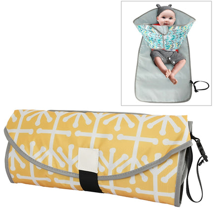 Baby Changing Diaper Pad Portable Folding Waterproof Nursing Pad, Size:One size(Yellow geometry)-garmade.com