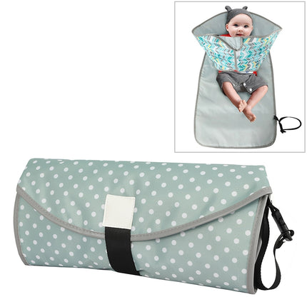 Baby Changing Diaper Pad Portable Folding Waterproof Nursing Pad, Size:One size(Light green dots)-garmade.com