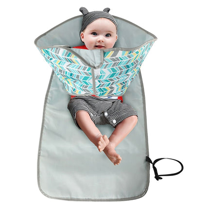 Baby Changing Diaper Pad Portable Folding Waterproof Nursing Pad, Size:One size(Light green dots)-garmade.com