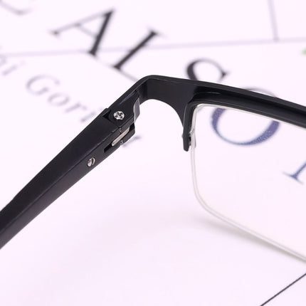 Anti Blu-ray Business Eye Glasses for Men Metal Frame Plain Glass Spectacles(Matte Black Frame)-garmade.com