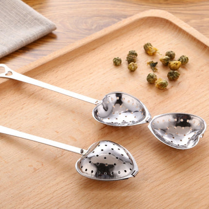 2 PCS Stainless Steel Practical Heart Shape Tea Infuser Spoon Strainer-garmade.com