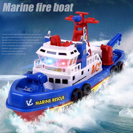 Electric Fishing Fire Boat Baby Shower Toy with Water Spray & Light & Sound Function-garmade.com