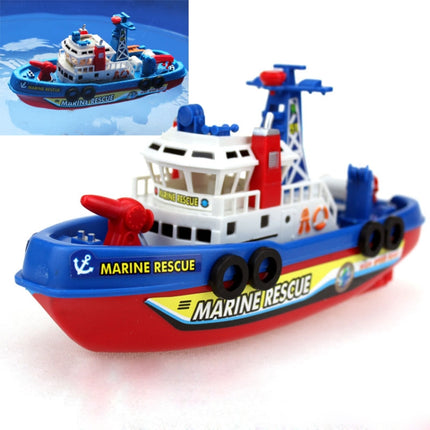 Electric Fishing Fire Boat Baby Shower Toy with Water Spray & Light & Sound Function-garmade.com